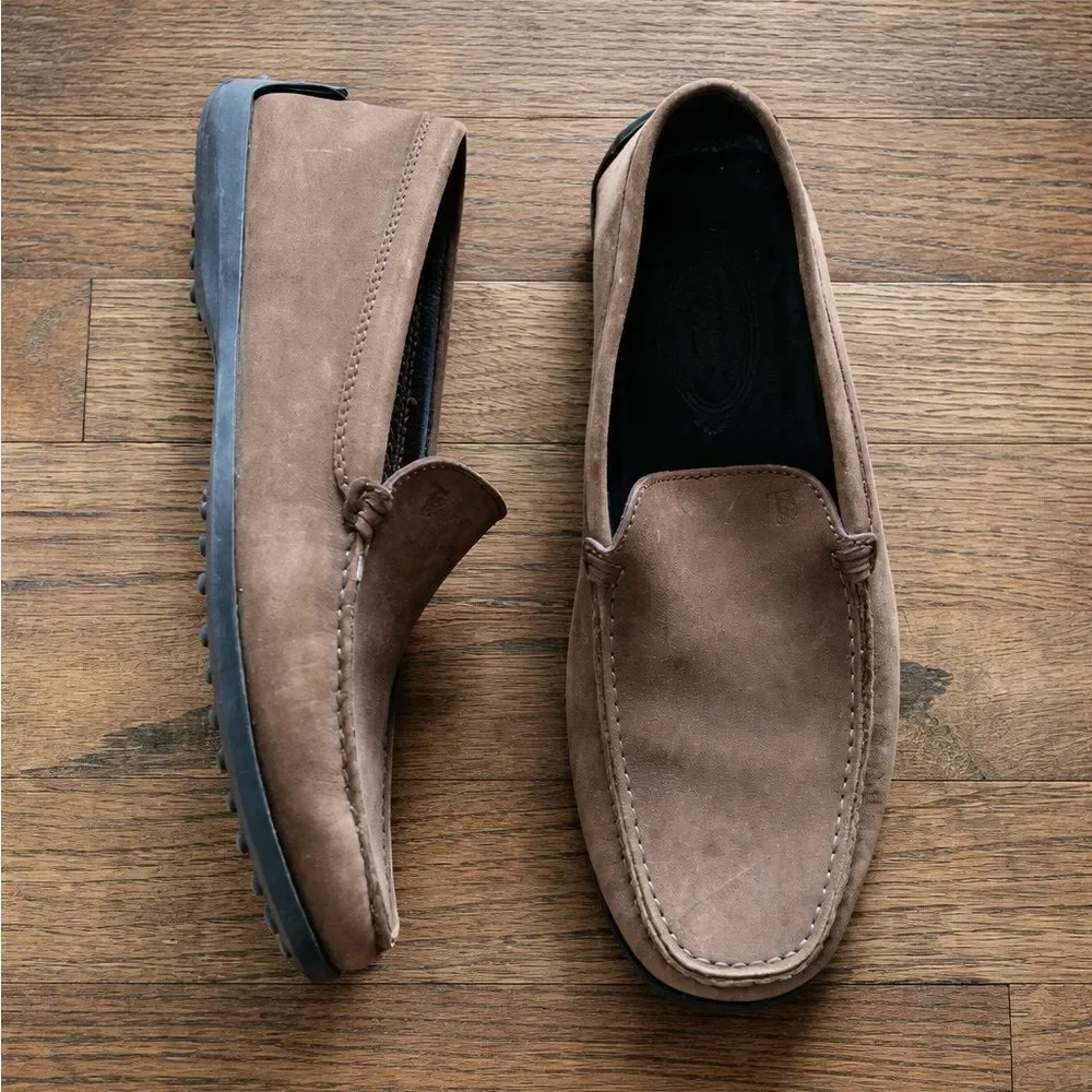 Tod’s brown leather driving shoes pebble rubber sole men’s size 8